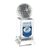Custom Crystal Golf Ball Trophy, 2 1/2