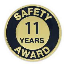 Blank Safety Award Pin - 11 Year, 3/4" W x 3/4" H