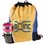 Custom Dual Color Drawstring Bag w/ Two Water Bottle Holder, 15" W x 18" H, Price/piece