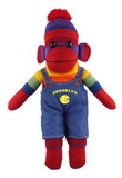 Custom Rainbow Sock Monkey (Plush) in Denim Overall 10