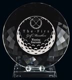 Custom Optic Crystal Stratford Golf Plate & Stand Award (8.75