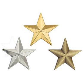 Blank 3D Star Lapel Pin- Gold, Silver Or Bronze, 1" L