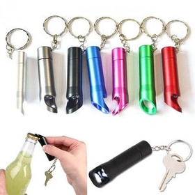Custom LED Bottle Opener Keychain, 2 3/4" L x 5/8" W