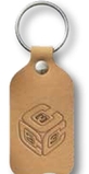 Custom Nubuck Collection Small Rectangular Riveted Key Tag (1 1/2