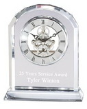 Custom On Time! Crystal Clock Recognition Award - 5 1/2'' x 6 3/4''