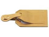 Custom Nubuck Business Card Size Luggage Tag w/ Secure Strap & Secure Flap
