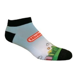 Custom Athletic Low-Cut Sock (Black Welt, Heel, and Toe) w/DTG Printing