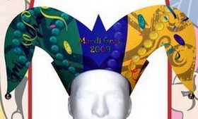 Custom Foam Full Color Mardi Gras/ Jester Headpiece