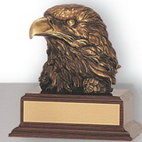 Custom Brass Electroplated Eagle Head Trophy (6 1/2