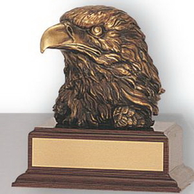 Custom Brass Electroplated Eagle Head Trophy (6 1/2")