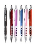 Custom Metal Retractable Pen w/ Dual Rubber Grip & Chrome Trim