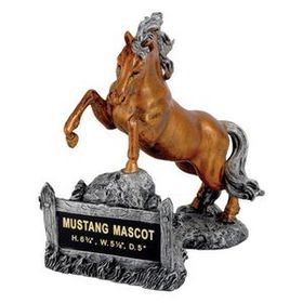 Custom Mustang School Mascot w/ Plate