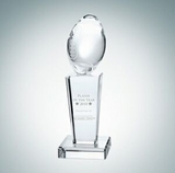 Custom Football on Pedestal Optical Crystal Award (11