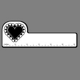 Custom 6" Ruler W/ Valentine Heart Silhouette