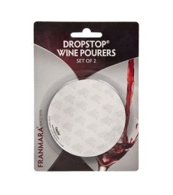 Custom 2 Pack Dropstop Wine Pourer W/ Grape Motif, 3" Diameter