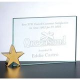 Custom Achievement Award W/ Brass Star Holder (4x6) - Screened