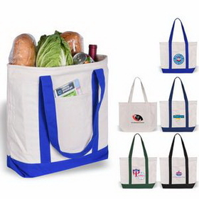 Custom Canvas Tote Bag, Heavy Duty 12 oz. Boat Tote, Reusable Grocery bag, Grocery shopping bag, 19" L x 15" W x 5" H