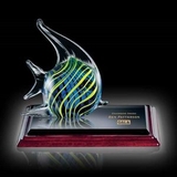 Custom Albion Davos Fish Art Glass Award