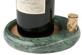 Custom Sommelier's Green Marble Wine Bottle Coaster