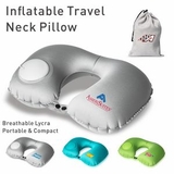 Inflatable Neck Pillow with Packsack, 10 Second Inflating Travel Neck Pillow, Blank, 4.8