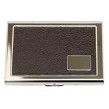 Custom Plated Business Card Holder-Brown, 2.25