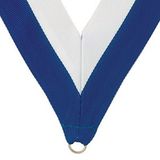 Blank Blue/White Grosgrain Imported V Neck Ribbon - Medal Holder (32