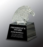 Custom Crystal Eagle Head Award, 3.75