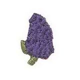 Custom Floral Embroidered Applique - Purple Flower