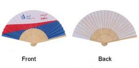 Custom Cloth Bamboo Folding Fan, 8 1/4" L x 15" W