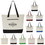 Custom Canvas Zipper Tote with Gussett and Colored Handles, 18" W x 14" H x 4 1/2" D, Price/piece