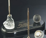 Custom Crystal Club/ Golf Ball Award w/ Marble Base (4.5