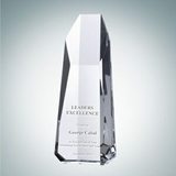 Custom Super Hexagon Optical Crystal Tower Award (Small), 8 1/2
