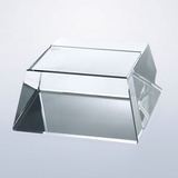 Custom Clear Crystal Four Sided Slant Base in Rectangle or Square, 4