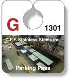 Custom .020 White Gloss Plastic Parking Tag / Permit (3.13