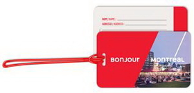 Custom Write-On Luggage Tags .020 Plastic 2.75"x4.5" in Full Color with 6" Loop