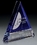 Custom Indigo Peak Crystal Award, 6" W X 6" H X 1 1/8" D, Price/piece