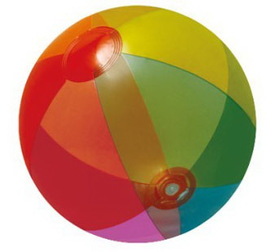 Custom Inflatable Translucent Rainbow Beach Ball (16")