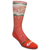 Custom Athletic Crew Sock w-Full Color Sublimation, Knit-In Design, & Colored Foot Bottom