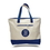 Custom Canvas Zipper Tote Bag (with Color Handles), 18" W x 14" H x 4.5" D, Price/piece