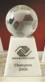 Custom Crystal Soccer Ball Award w/ Base (3")