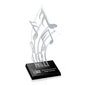Custom Music Notes Award - 8 3/4"x4 3/4"x3/8"