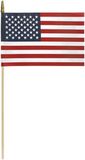 Custom No Fray Economy Cotton U.S. Mounted Flag w/ Gold Spear (8