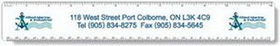 Custom .020 White Plastic Ruler 1.75"x12.25" Rectangle / Round Corner, Spot Color