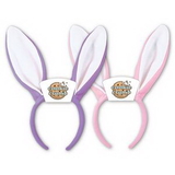Soft-Touch Bunny Ears Headband w/ Custom Printed Paper Icon