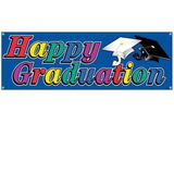 Custom Happy Graduation Sign Banner, 5' W x 21