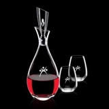 Custom 32 Oz. Juliette Crystalline Decanter W/ 2 Stemless Wine Glasses