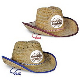Child Size Cowboy Hat w/ Shoelace Band w/ Custom Shaped Faux Leather Icon