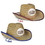 Child Size Cowboy Hat w/ Shoelace Band w/ Custom Shaped Faux Leather Icon, Price/piece
