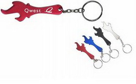 Custom Torch & Fire Flame Aluminum Bottle Opener With Keychain (9 Week Production), 2 13/16" L X 1" W
