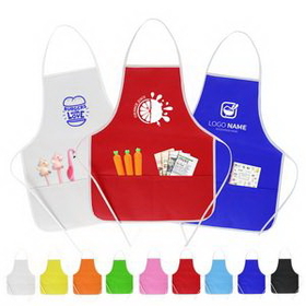 Custom Children Non-Woven Apron with Two Front Pocket, 15.7" W x 19.7" H
